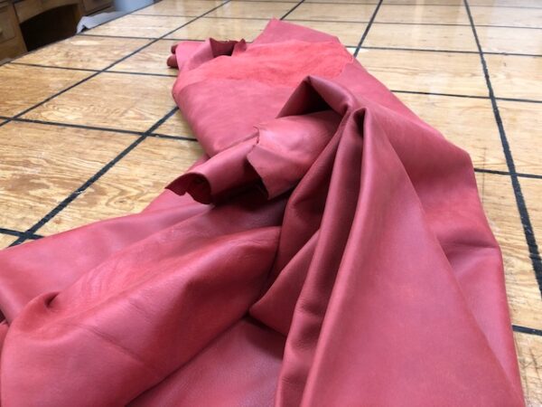 LARGE Full Hides of Italian Upholstery or Garment Leather in Persimmon