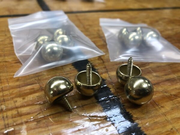 TFT05 Brass Ball Trunk Feet SCREW into Place Sold in Sets of Four