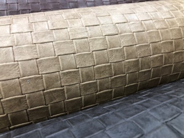 Large Sides of Woven Embossed USA Cattlehide Leather Hides in Four Colors