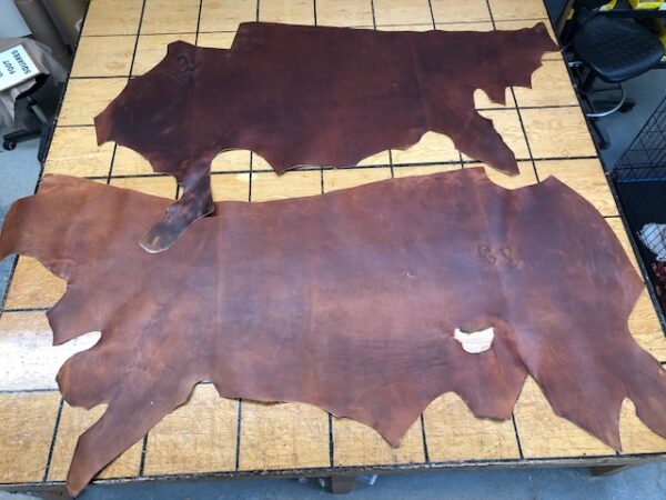 Bulldog Brown 5 oz USA Steer Hide Leather with Good Pull Up