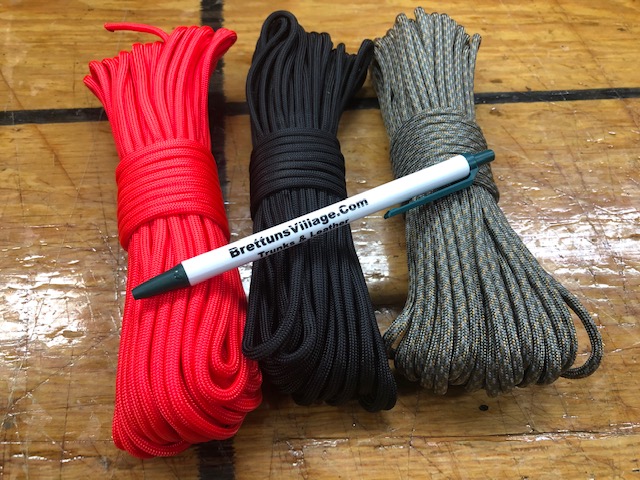 50 Ft of 550 Paracord in 3 Colors: Leather Lace Products