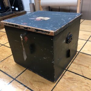 Very Dark Green Squarish Antique Box with Working Key