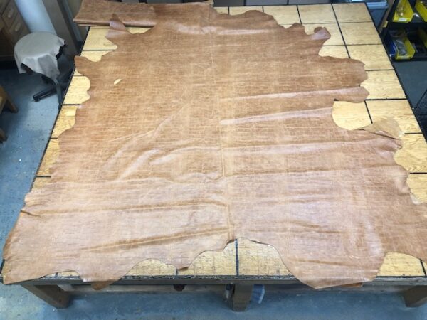 Whole Leather Hides in Bourbon Brown with Alligator Embossing