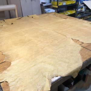 Whole Hides of USA Cattlehide Leather in Semolina Light Tan
