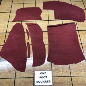 Leather Hide Clearance Sale Item 1834 Set of Red Suede Panels