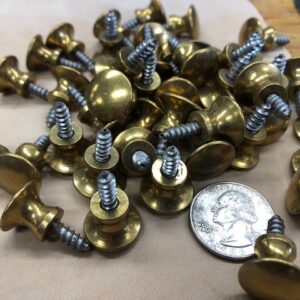 Small Brass Knobs for Small Boxes Crates Drawers or Bins by the pair TFT-06