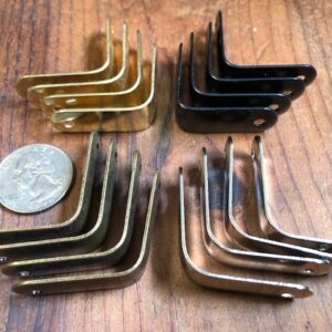 Small Trunk Edge Clamps in Bright Brass Bright Nickel Antique Brass or Black