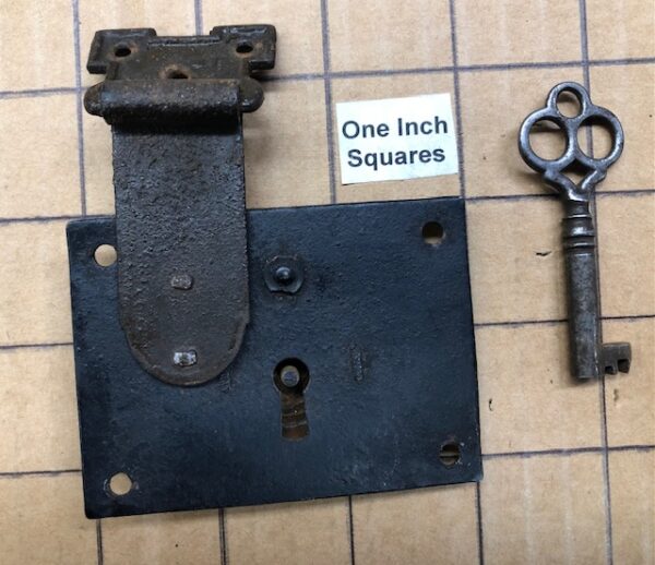 Lock165 Old Stock Original Blacksmith-made Trunk Lock with Working Key