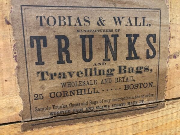 From Tobias Wall in Boston We have This Very Nice and Plain Pine Trunk T1956