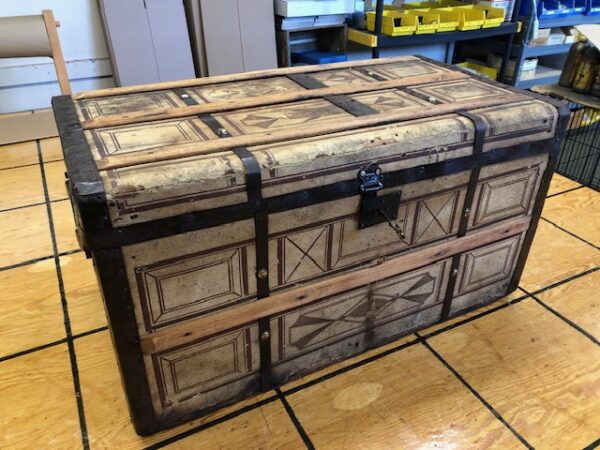 Small Travel Trunk from Right Around 1880 with Nice Patterns