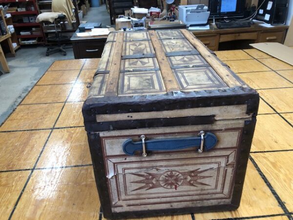 Small Travel Trunk from Right Around 1880 with Nice Patterns