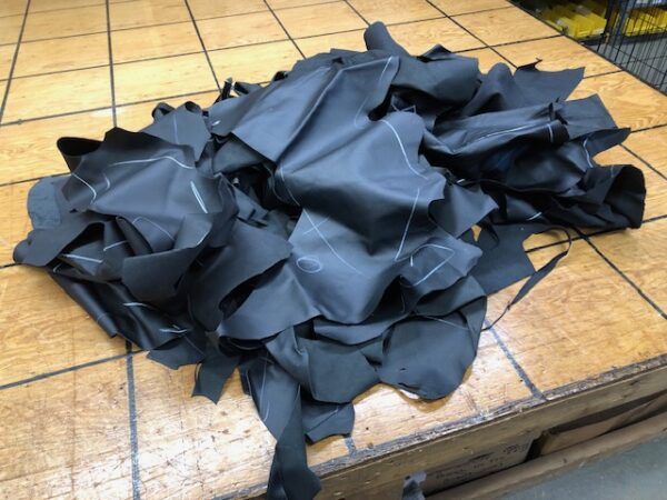 Black autp scrap leather pieces