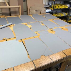 Light Gray Aircraft Seating Leather Panels