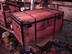 Larger Civil War big box trunk after restoration