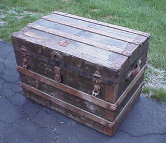 canvas trunk box before restoration