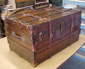 long wooden trunk after restoration, 