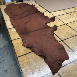 Leather Hide Clearance Sale Item 1868 Red-Brown Bison Side with Streaks