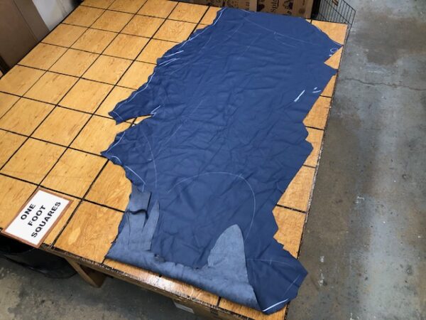 blue upholstery leather on sale