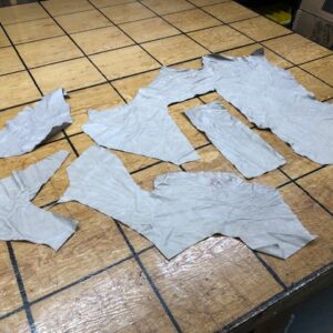 Leather Hide Clearance Sale Item 1876 Set of putty-color upholstery or garment leather pieces